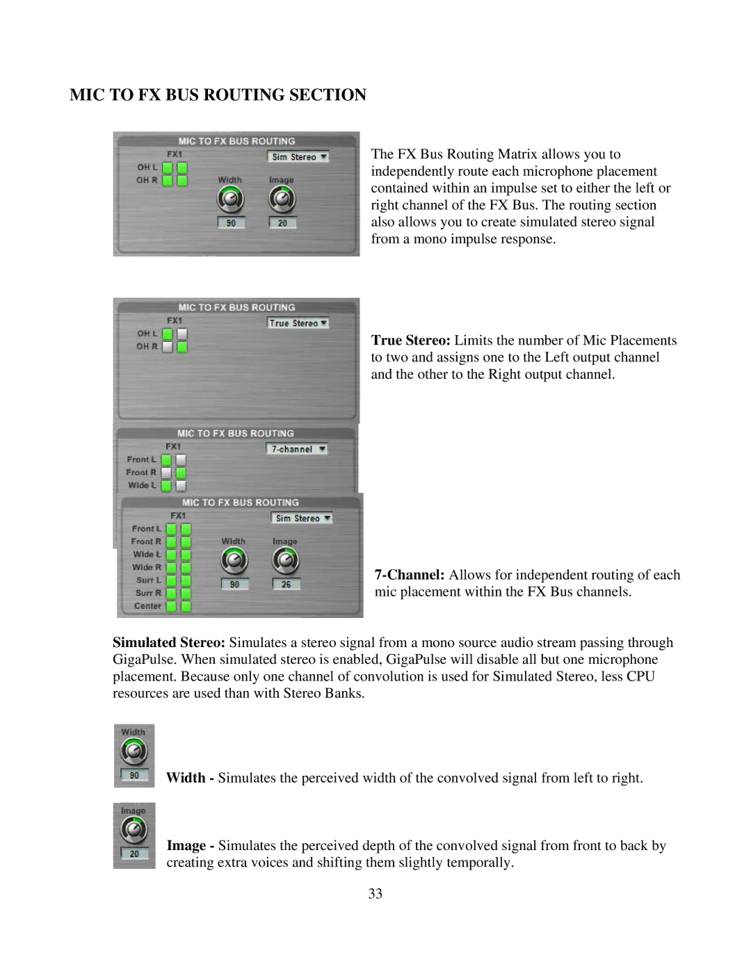 Tascam GVI owner manual MIC to FX BUS Routing Section 