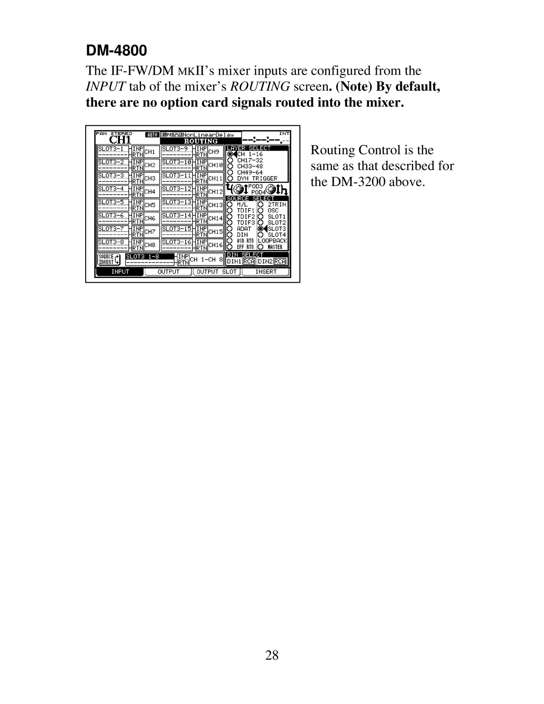 Tascam IF-DM, IF-FW owner manual DM-4800 