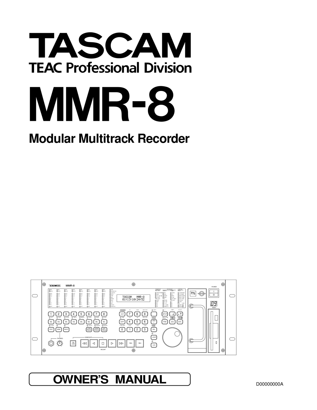 Tascam MMR-8 owner manual 