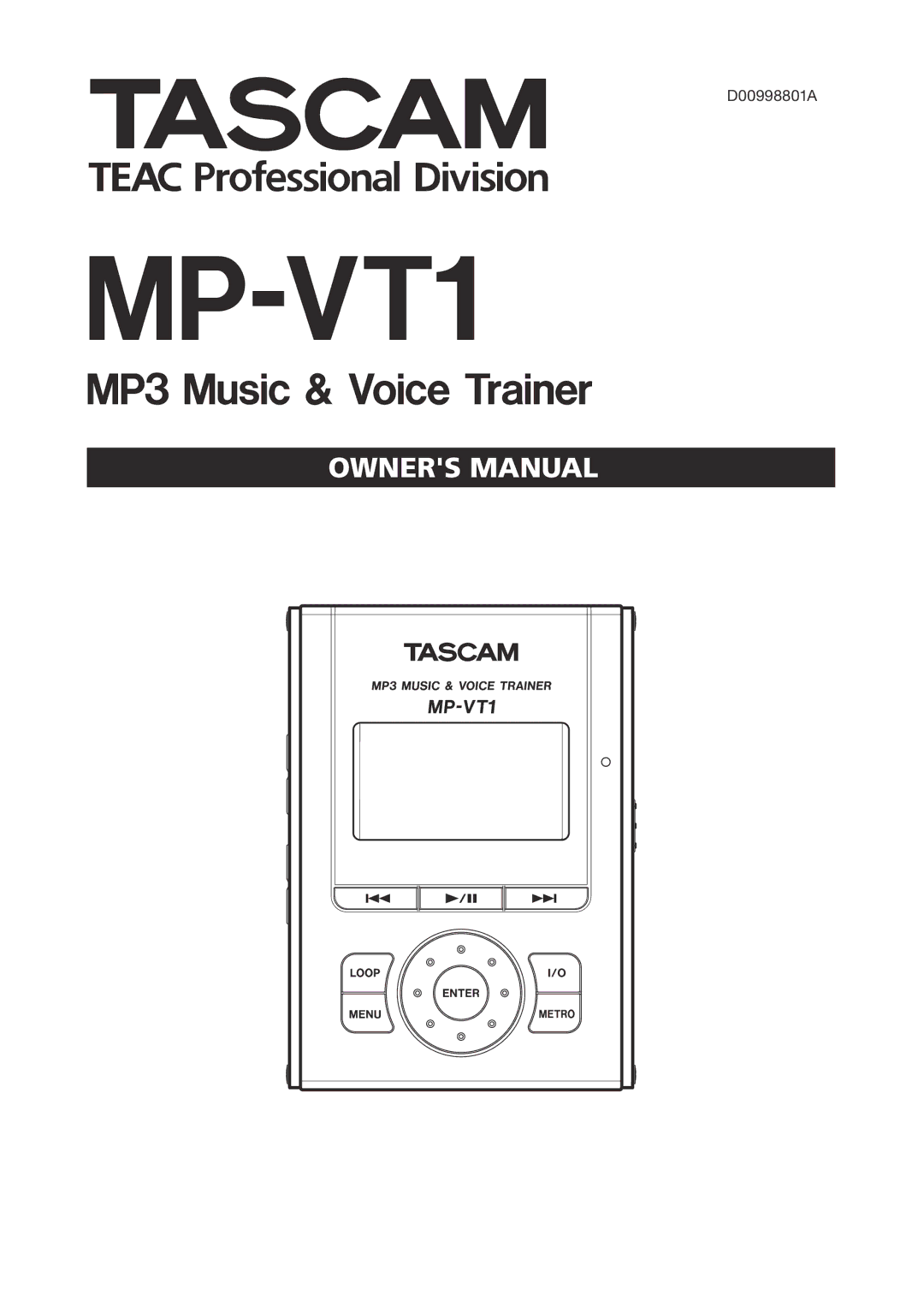 Tascam MP-VT1 owner manual 