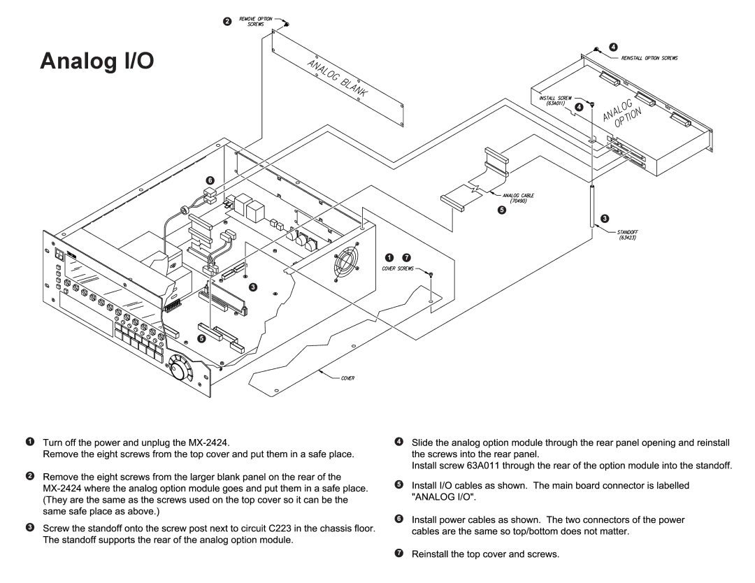 Tascam MX-2424 manual Analog I/O 