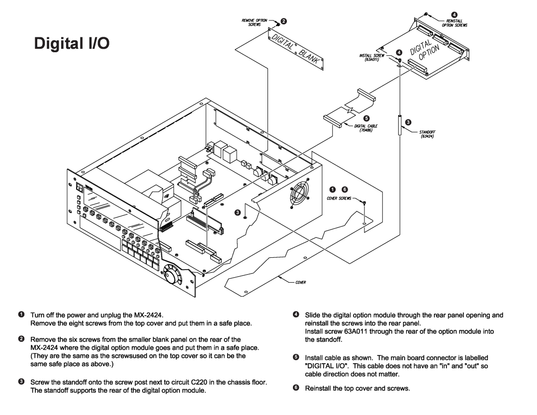 Tascam MX-2424 manual Digital I/O 