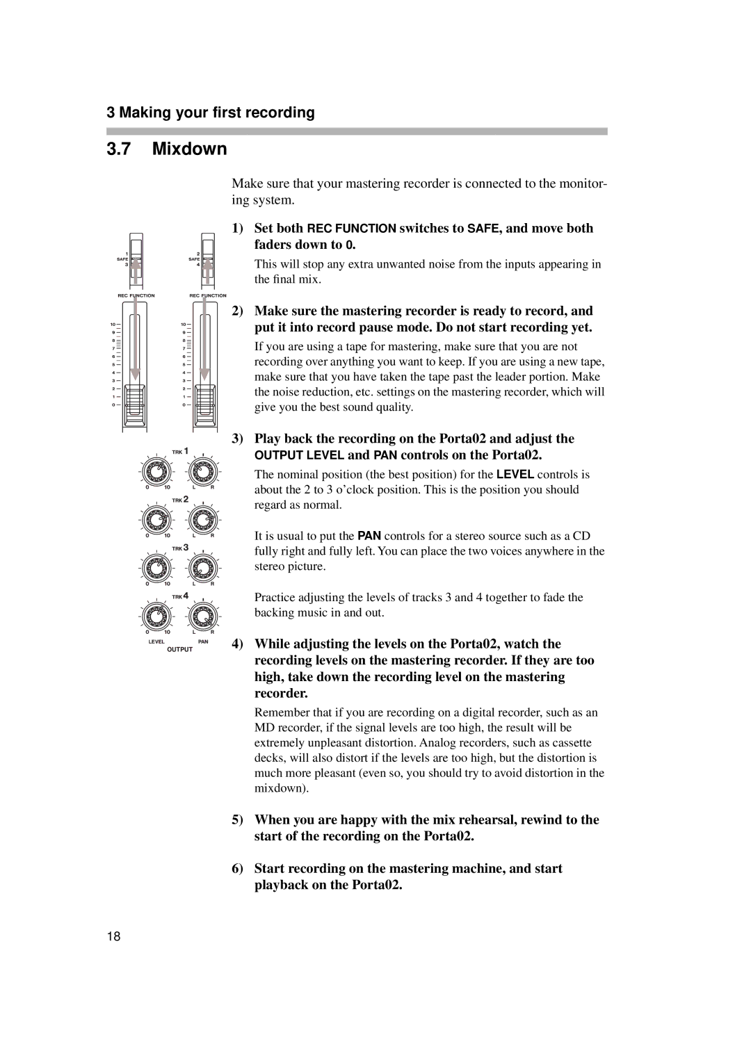 Tascam PORTA02 owner manual Mixdown 