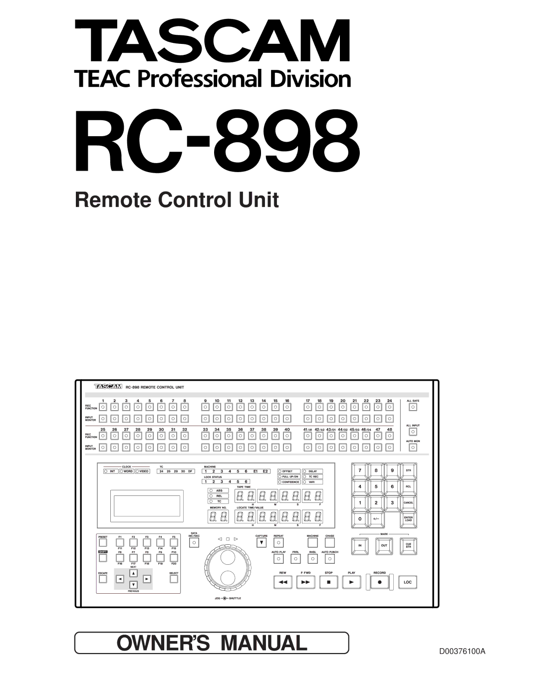 Tascam RC-898 owner manual 