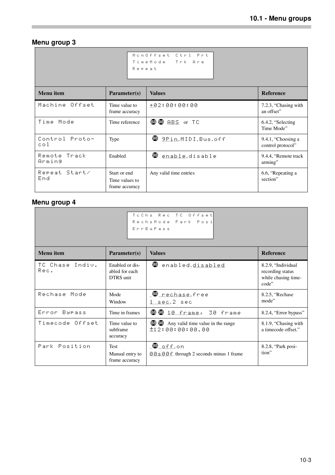 Tascam RC-898 owner manual Time value to 