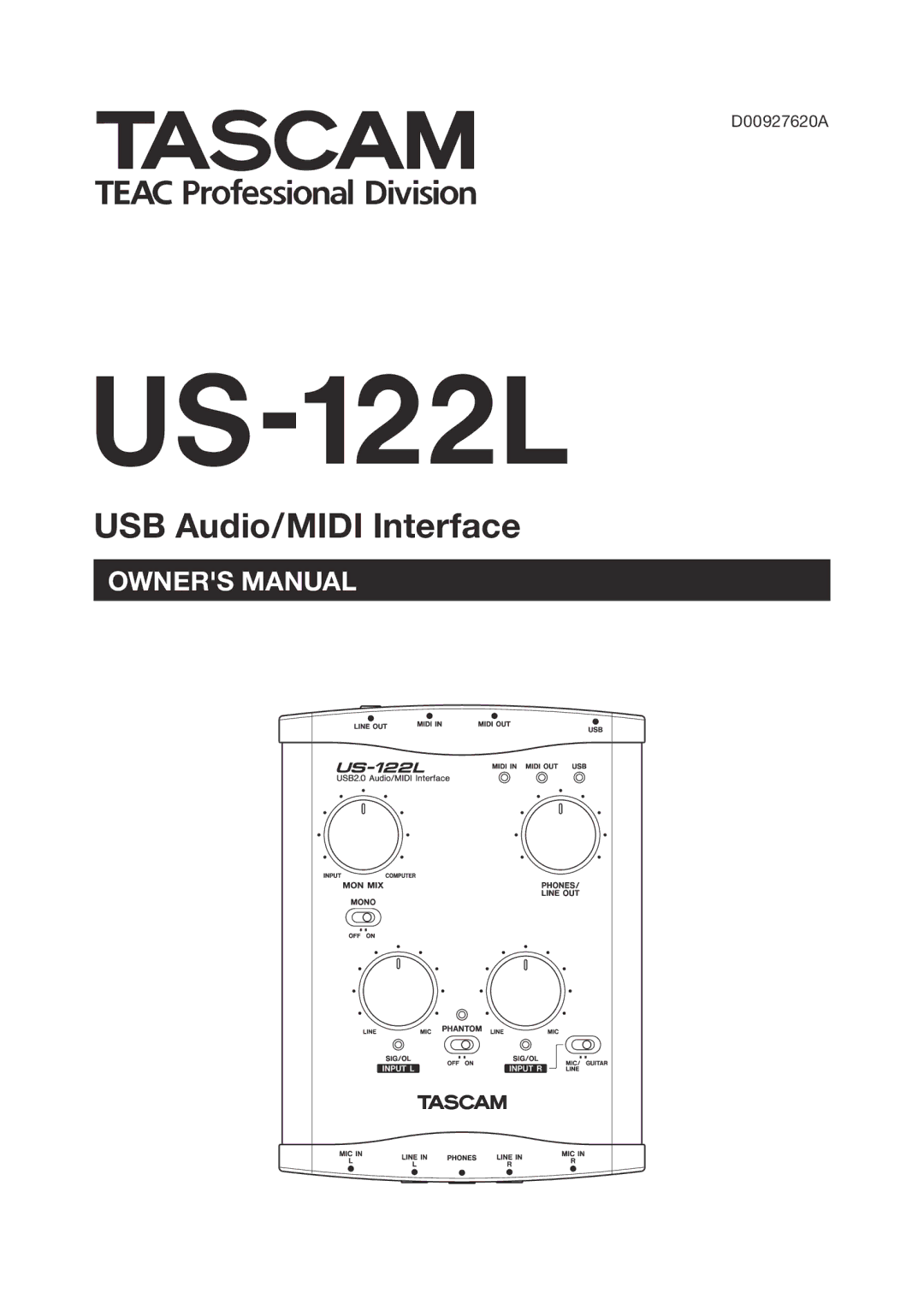 Tascam US-122L owner manual 