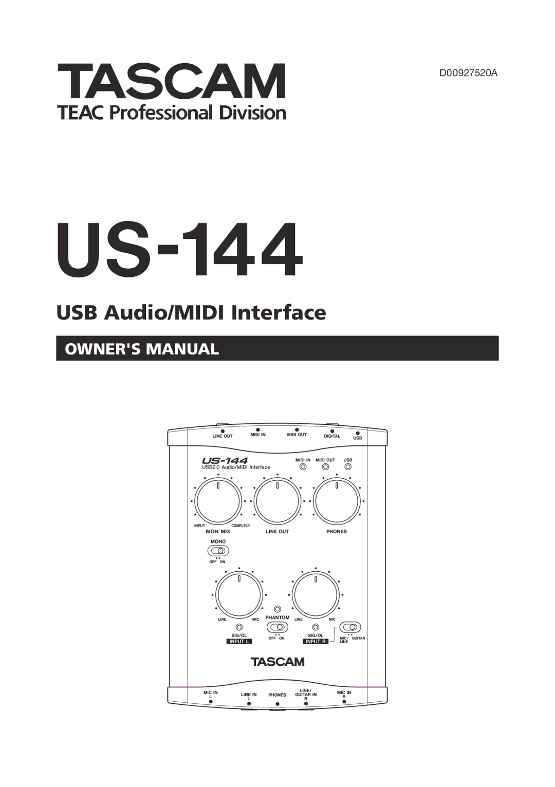 Tascam US-144 manual 