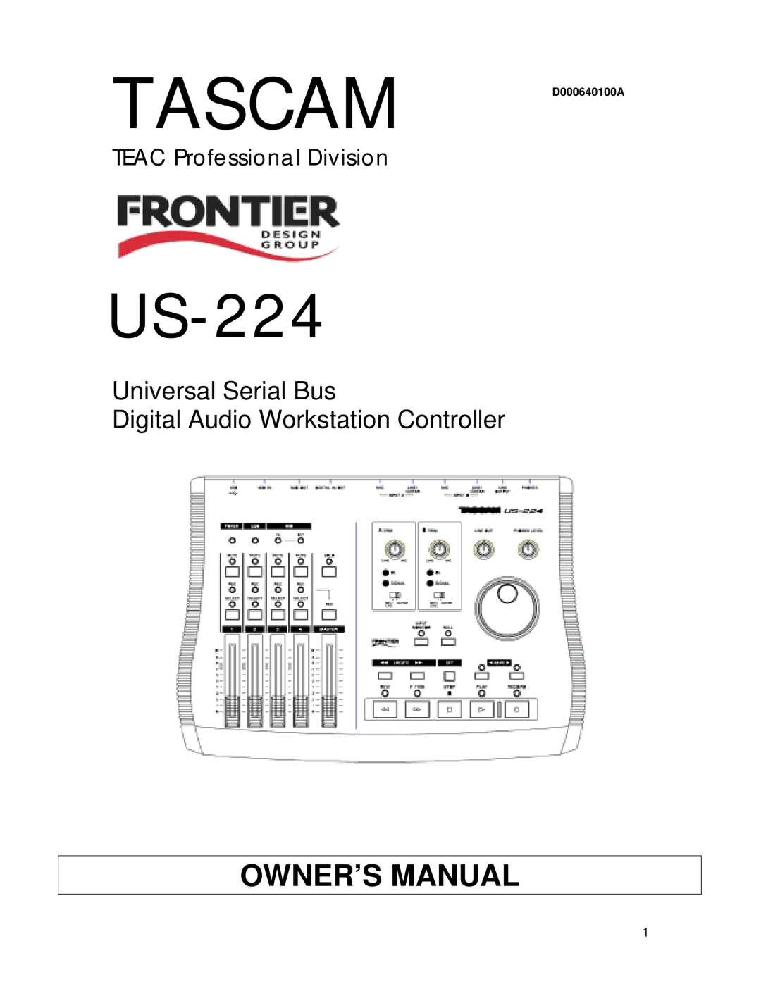 Tascam US-224 owner manual 