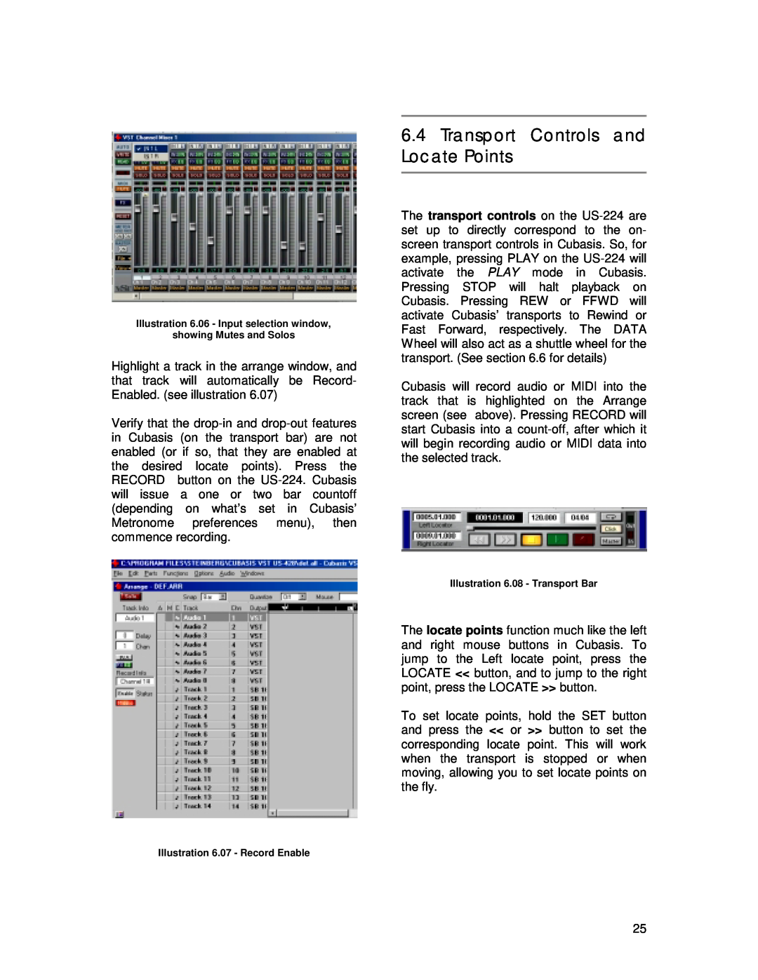 Tascam US-224 owner manual 6.4Transport Controls and Locate Points 
