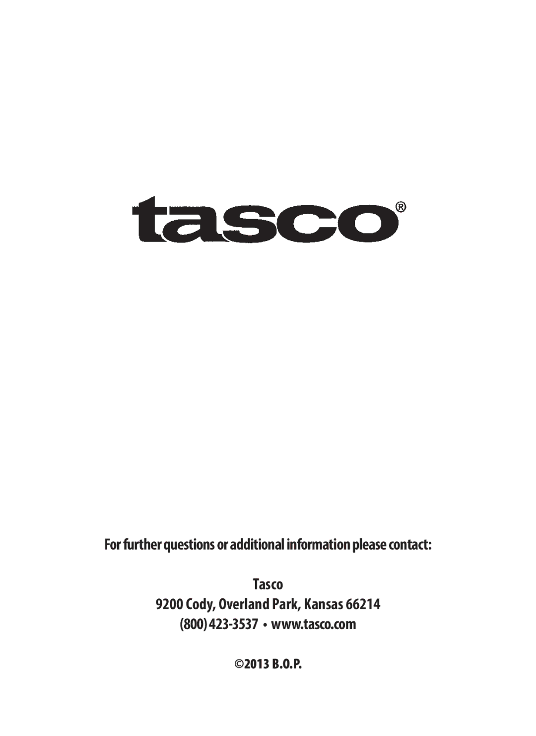 Tasco 119200W instruction manual 2013 B.O.P 