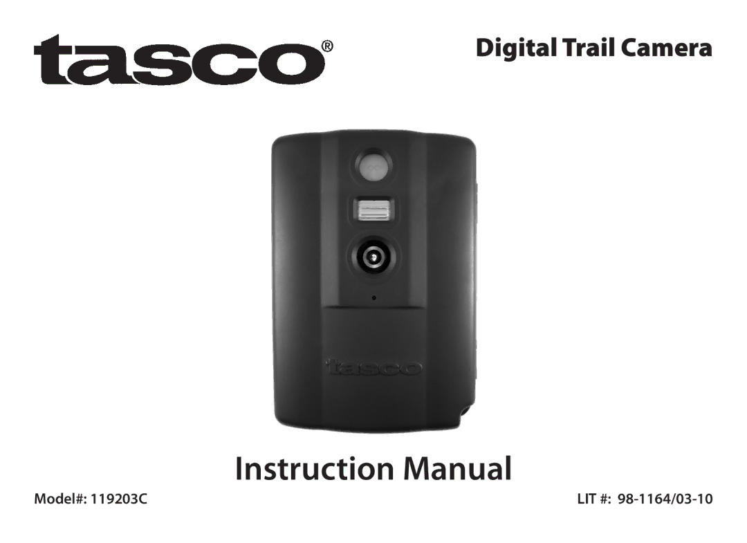 Tasco 119203C instruction manual Digital Trail Camera 