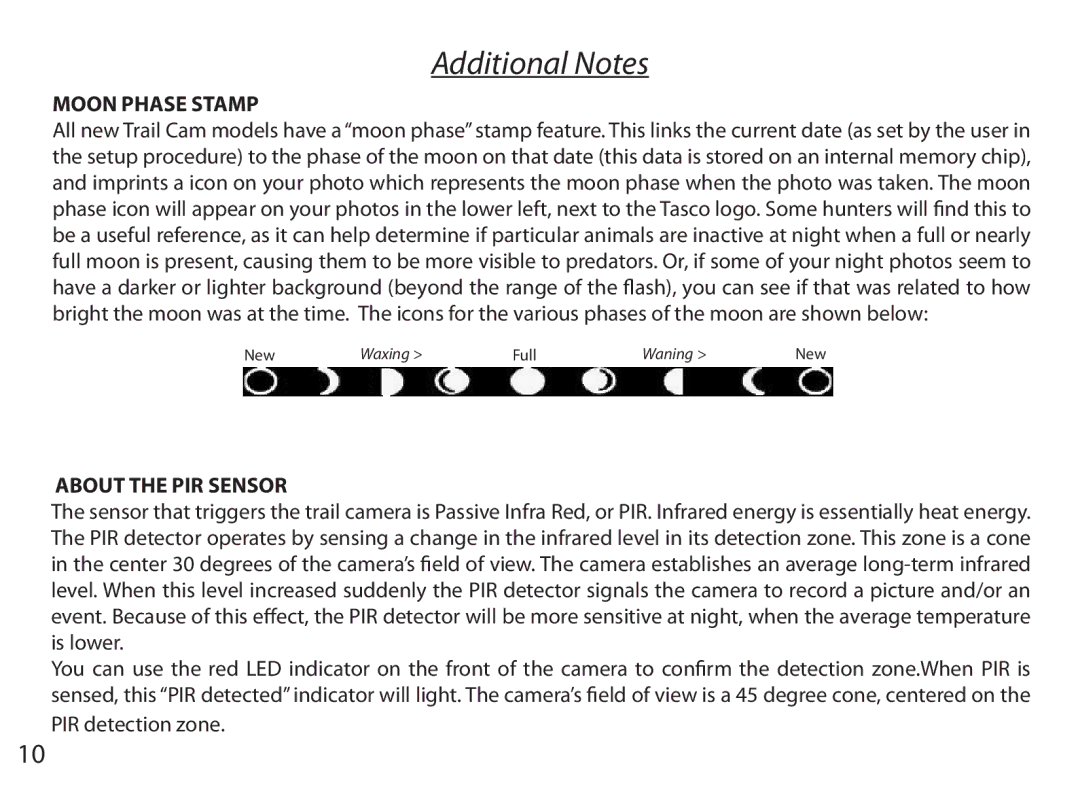 Tasco 119203C instruction manual Additional Notes 