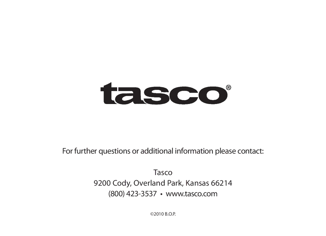 Tasco 119203C instruction manual 2010 B.O.P 