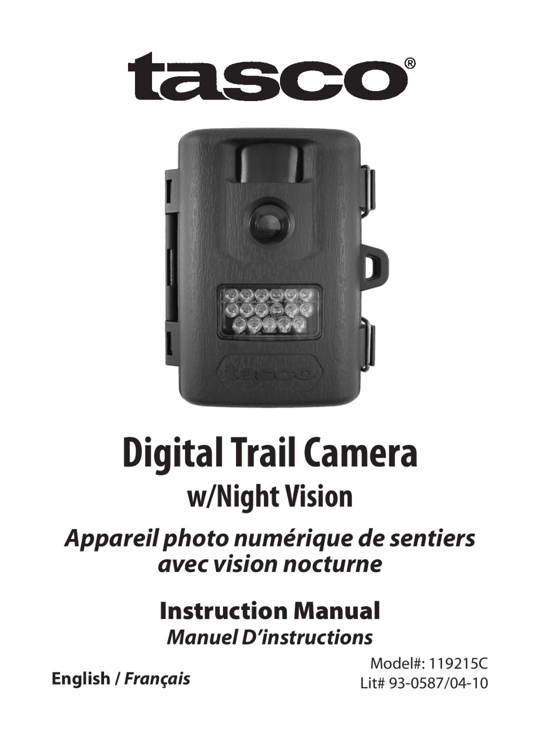 Tasco 119215C instruction manual Digital Trail Camera 