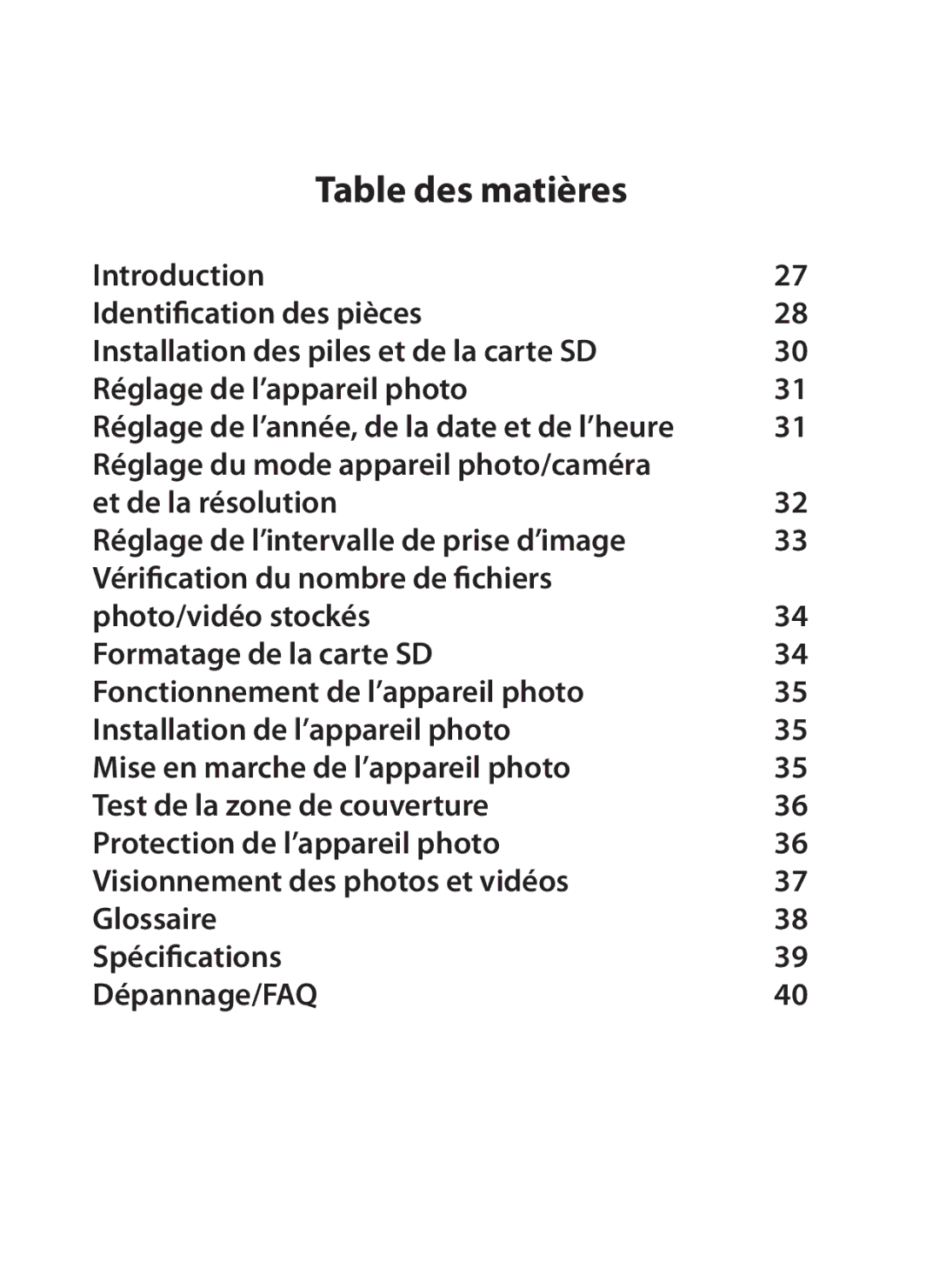 Tasco 119215C instruction manual Table des matières, Réglage de l’année, de la date et de l’heure 