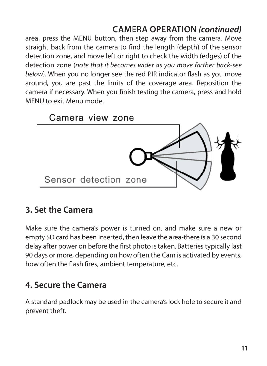 Tasco 119223C instruction manual Set the Camera 