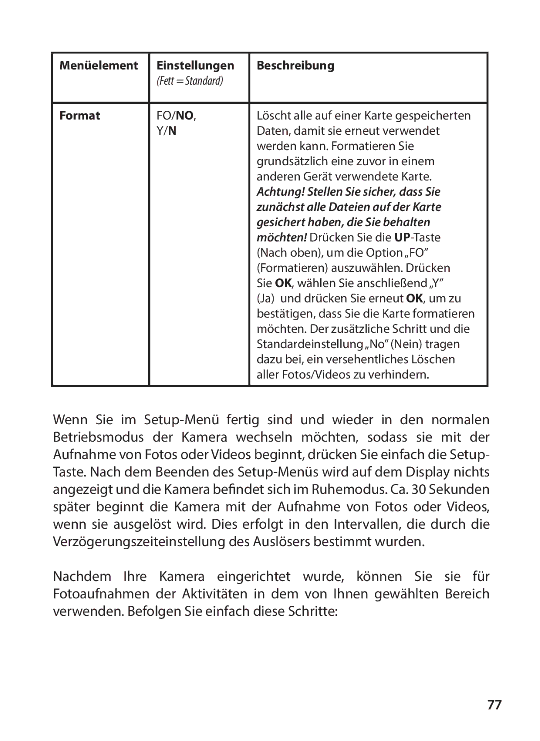 Tasco 119234 instruction manual Achtung! Stellen Sie sicher, dass Sie 