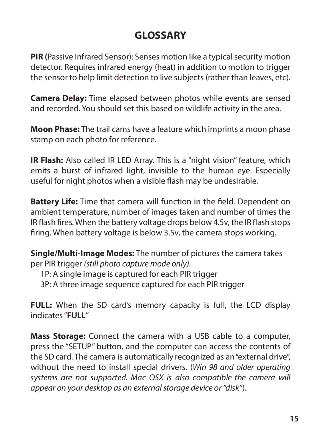 Tasco 119256CW instruction manual Glossary 