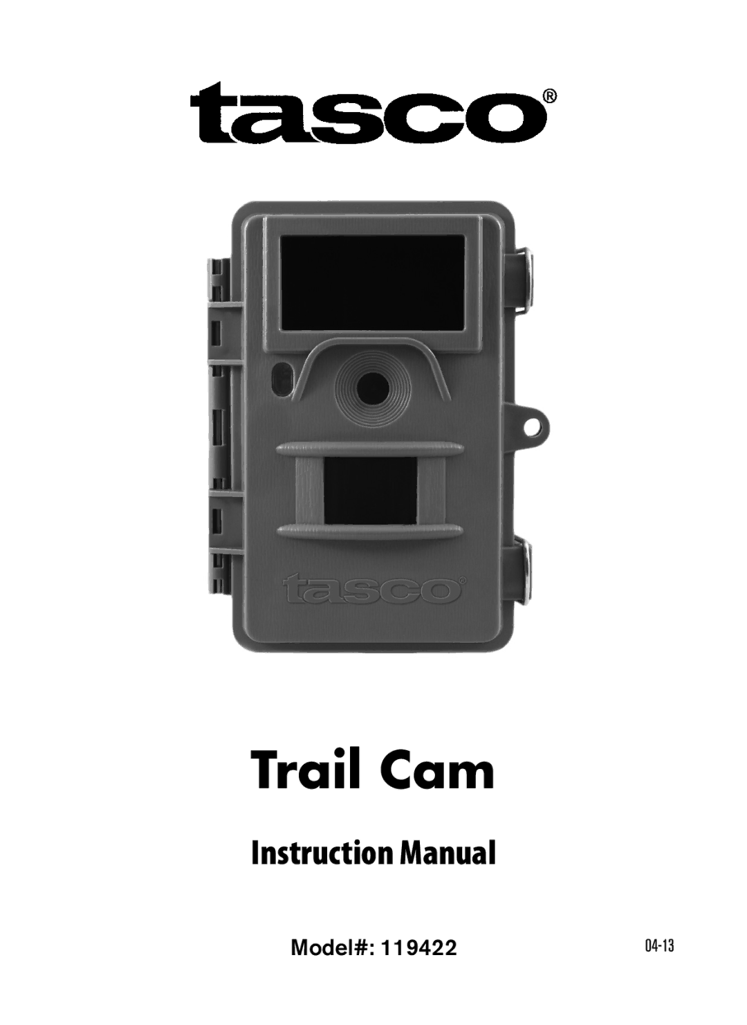 Tasco 119422 instruction manual Trail Cam 