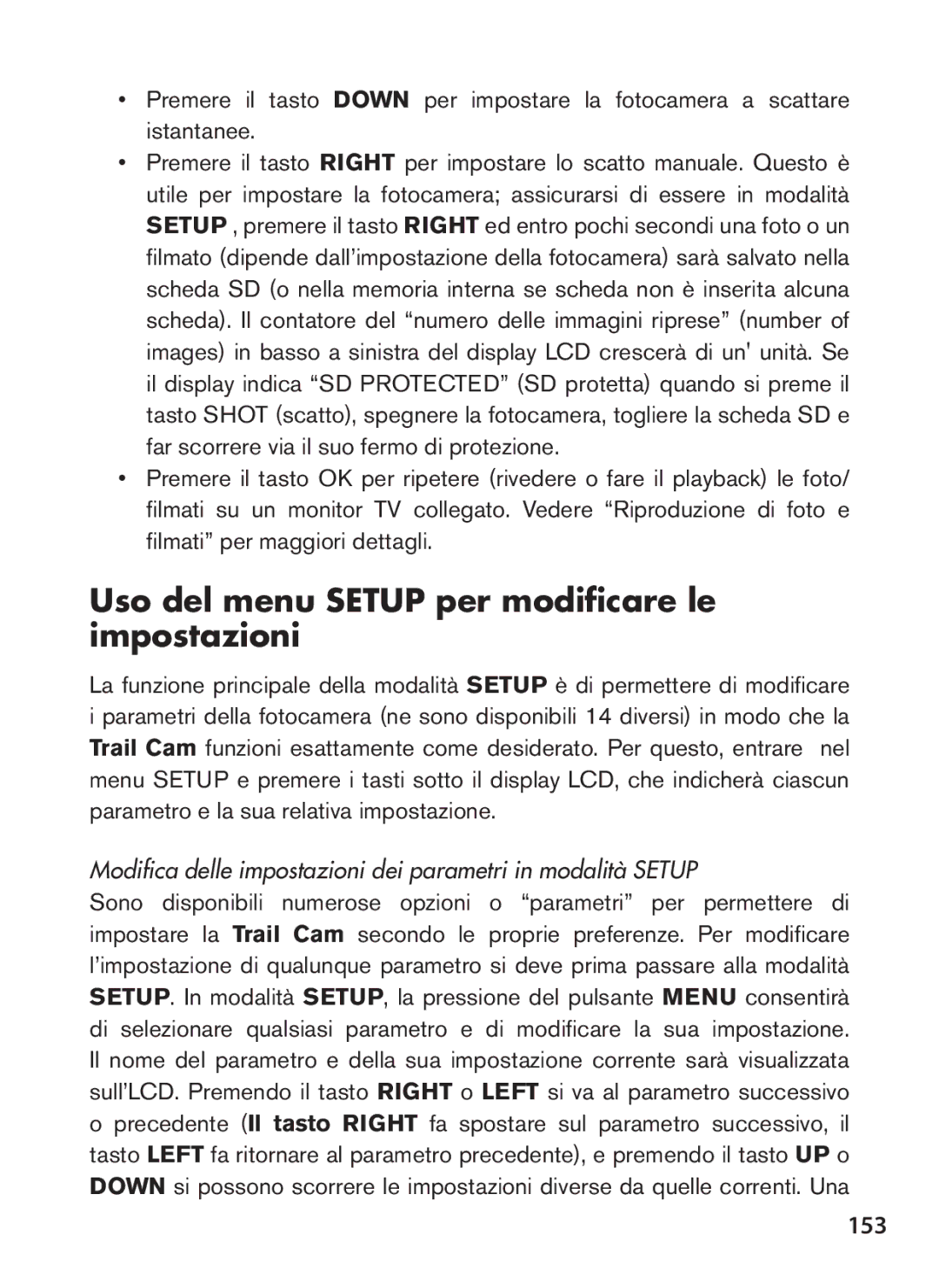 Tasco 119422 instruction manual Uso del menu Setup per modificare le impostazioni, 153 