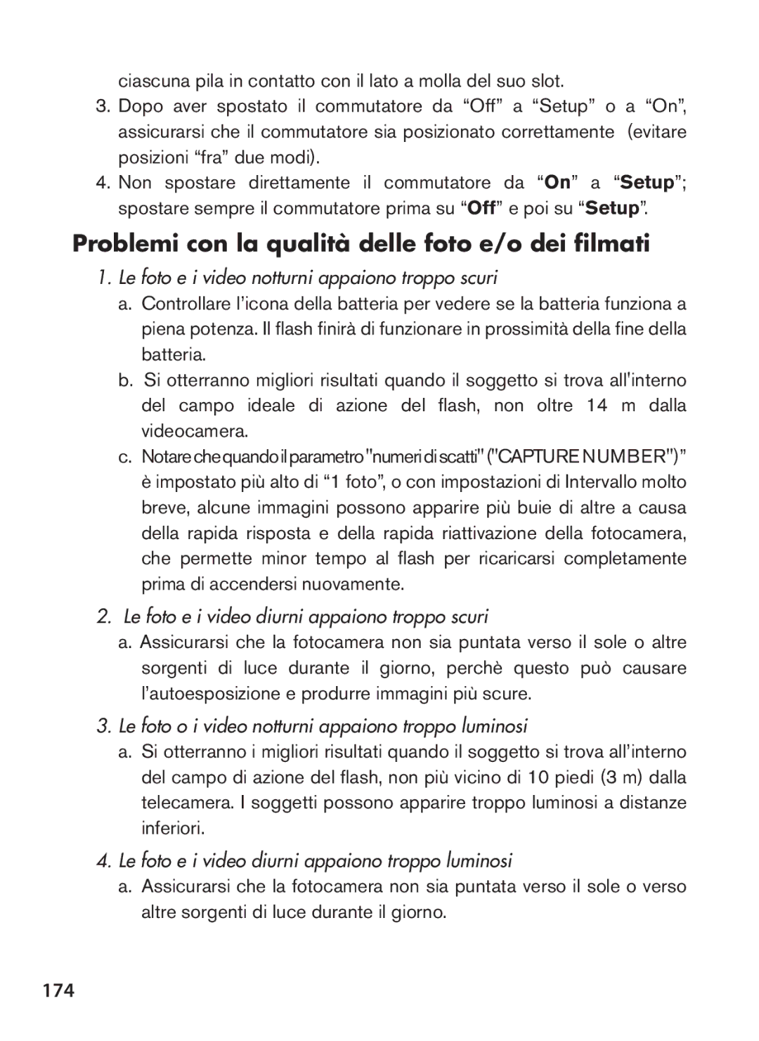 Tasco 119422 instruction manual Problemi con la qualità delle foto e/o dei filmati, 174 