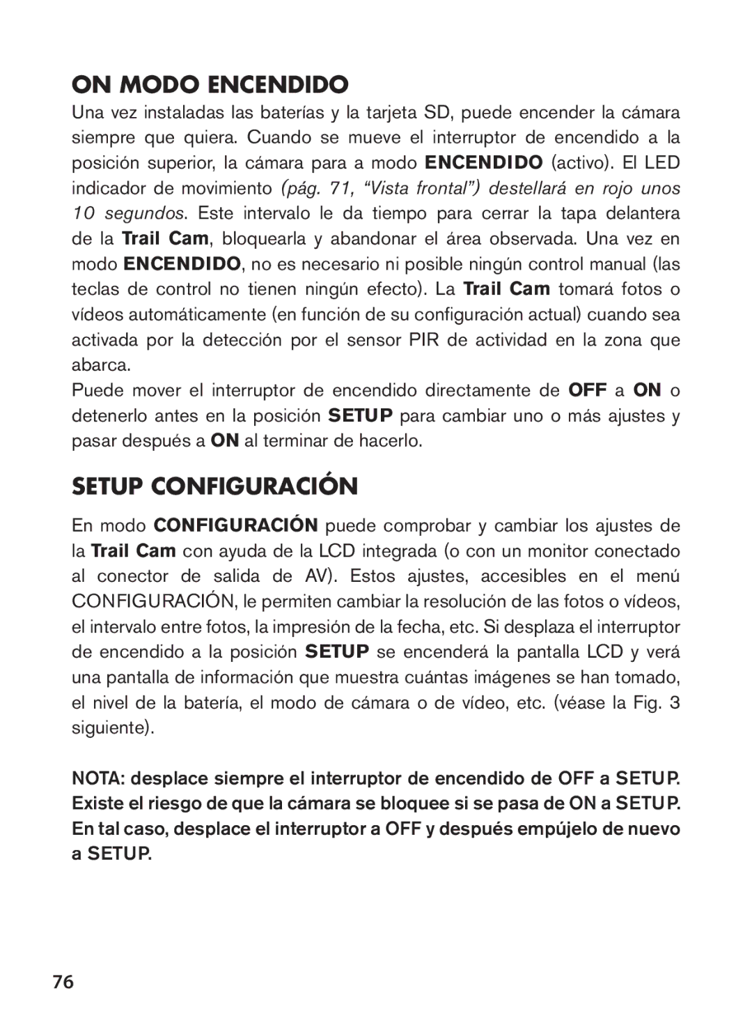 Tasco 119422 instruction manual On Modo Encendido 