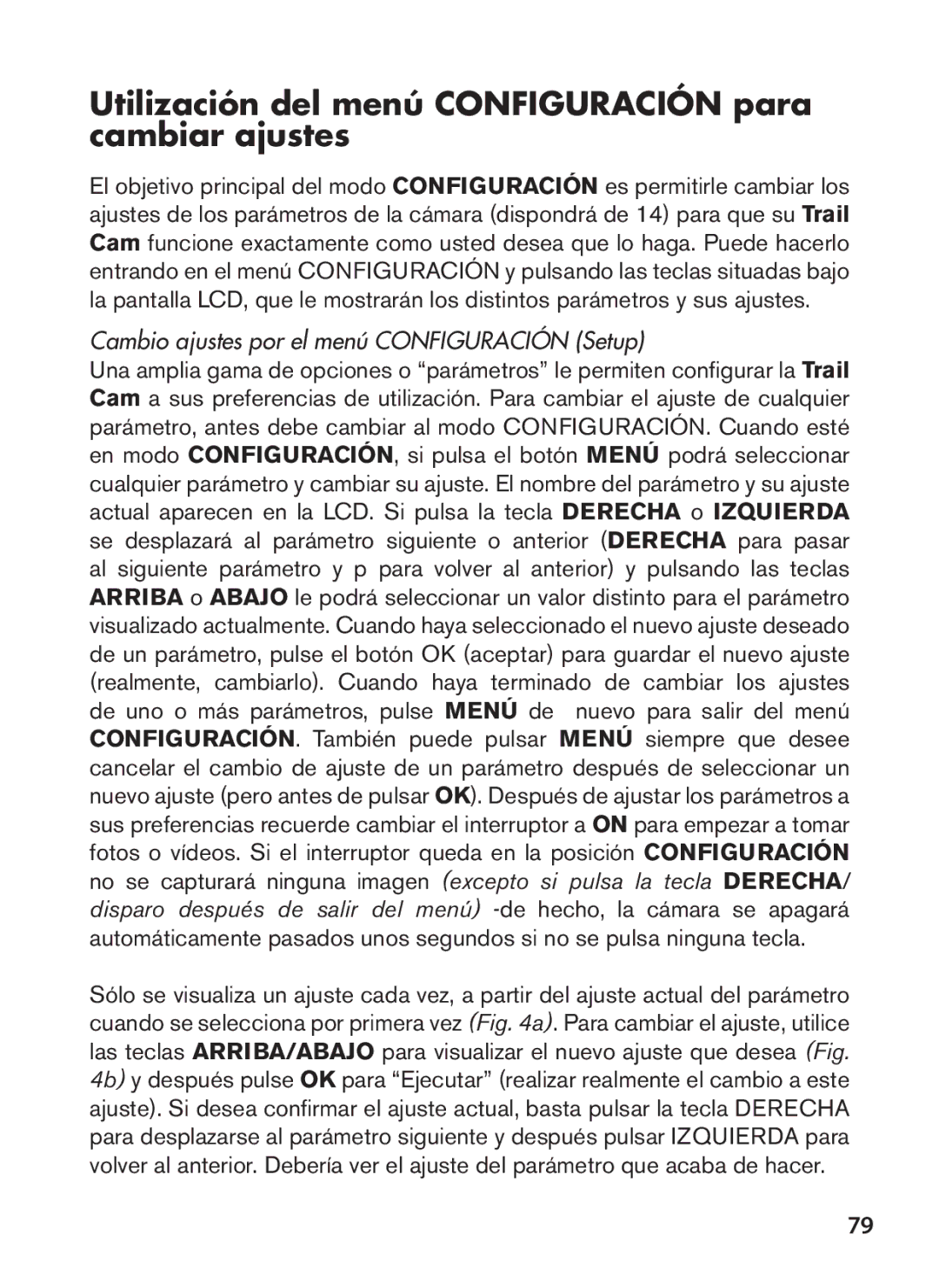 Tasco 119422 Utilización del menú Configuración para cambiar ajustes, Cambio ajustes por el menú Configuración Setup 