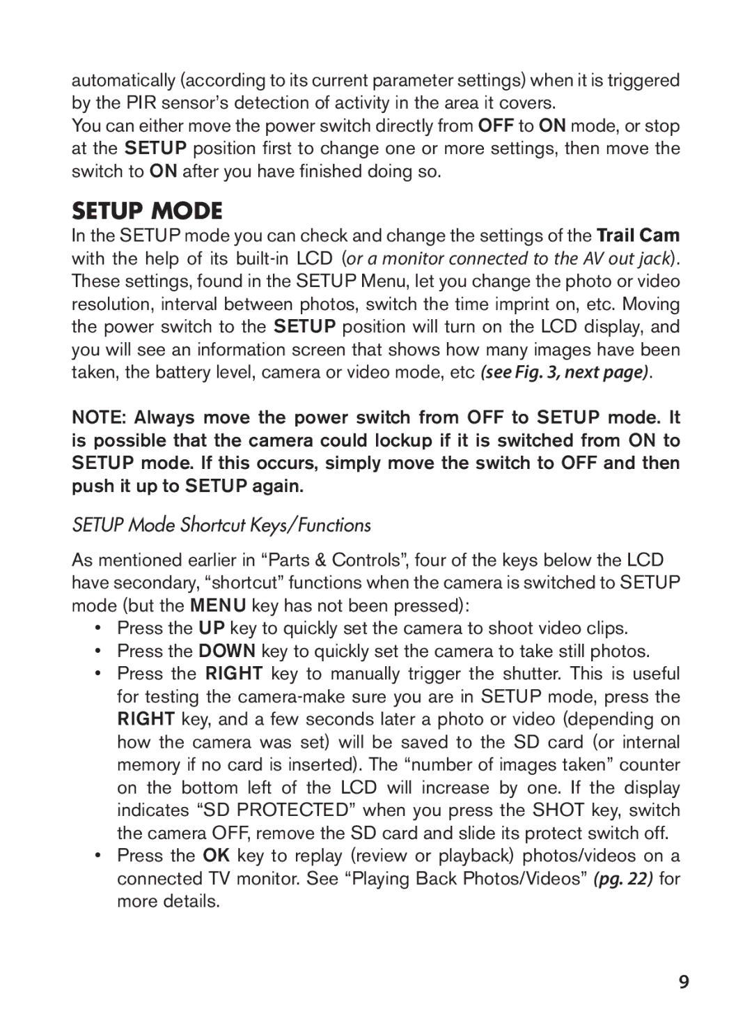 Tasco 119422 instruction manual Setup Mode Shortcut Keys/Functions 