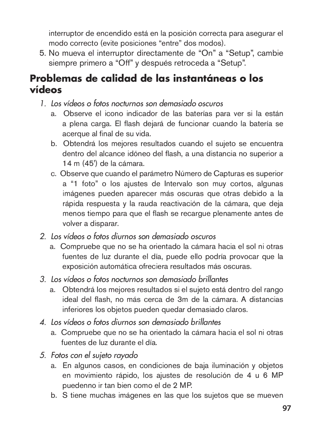 Tasco 119422 instruction manual Problemas de calidad de las instantáneas o los vídeos 