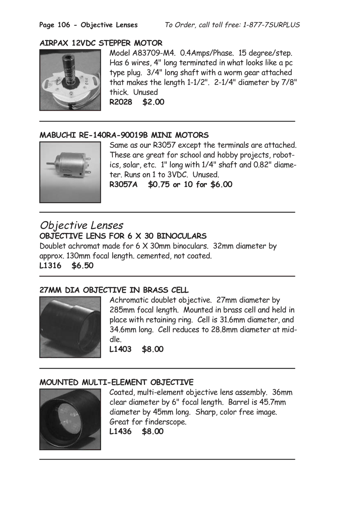 Tasco 1575 manual Objective Lenses 