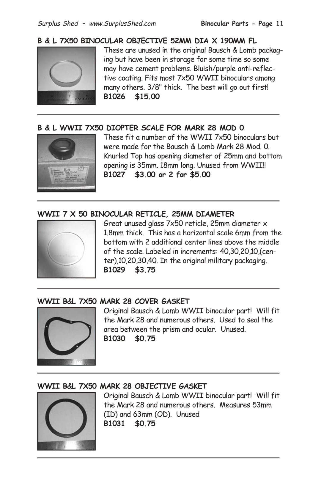 Tasco 1575 manual Wwii 7X50 Diopter Scale for Mark 28 MOD, Wwii 7 X 50 Binocular RETICLE, 25MM Diameter 