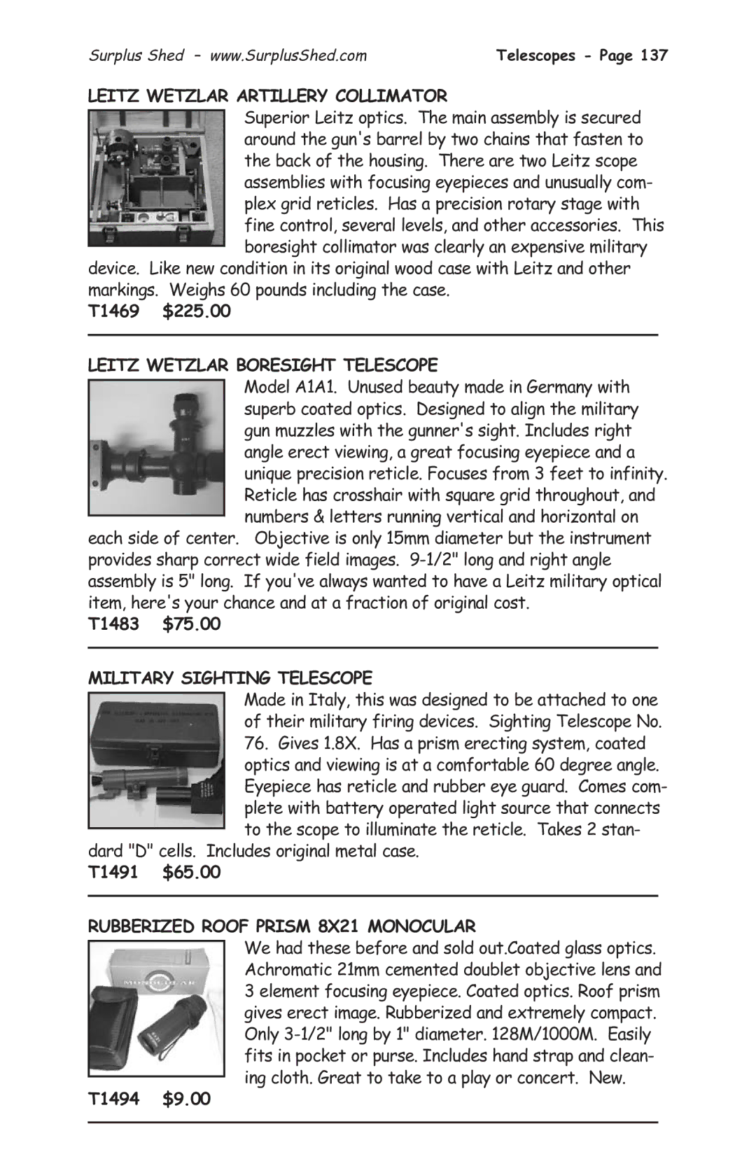 Tasco 1575 manual Leitz Wetzlar Artillery Collimator, Leitz Wetzlar Boresight Telescope, Military Sighting Telescope 