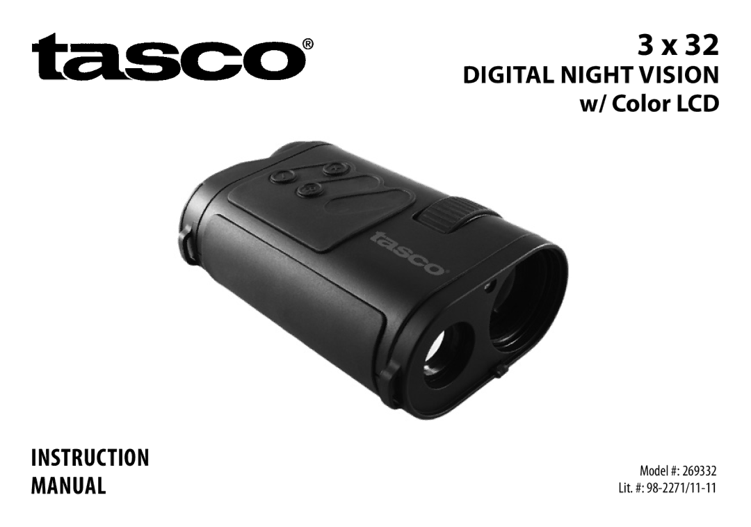 Tasco 269332 instruction manual Digital night vision w/ Color LCD 