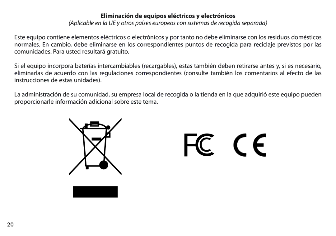 Tasco 269332 instruction manual Eliminación de equipos eléctricos y electrónicos 