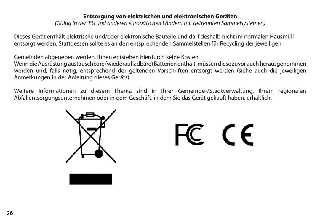 Tasco 269332 instruction manual Entsorgung von elektrischen und elektronischen Geräten 