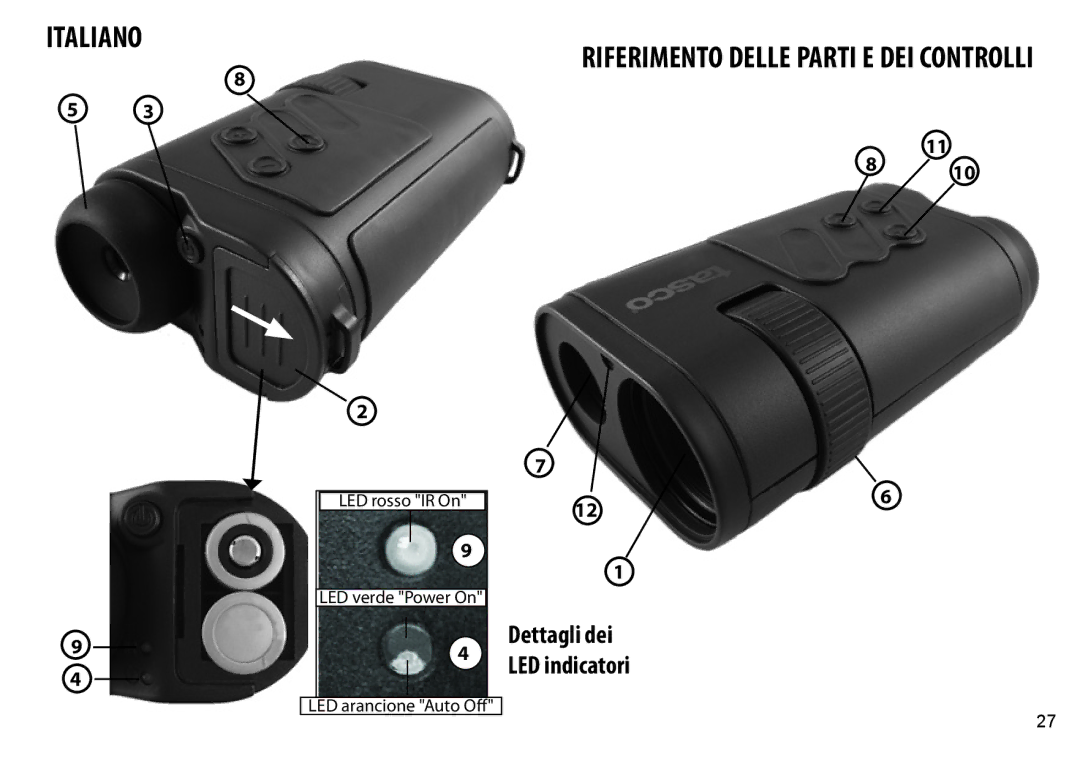 Tasco 269332 instruction manual Italiano 