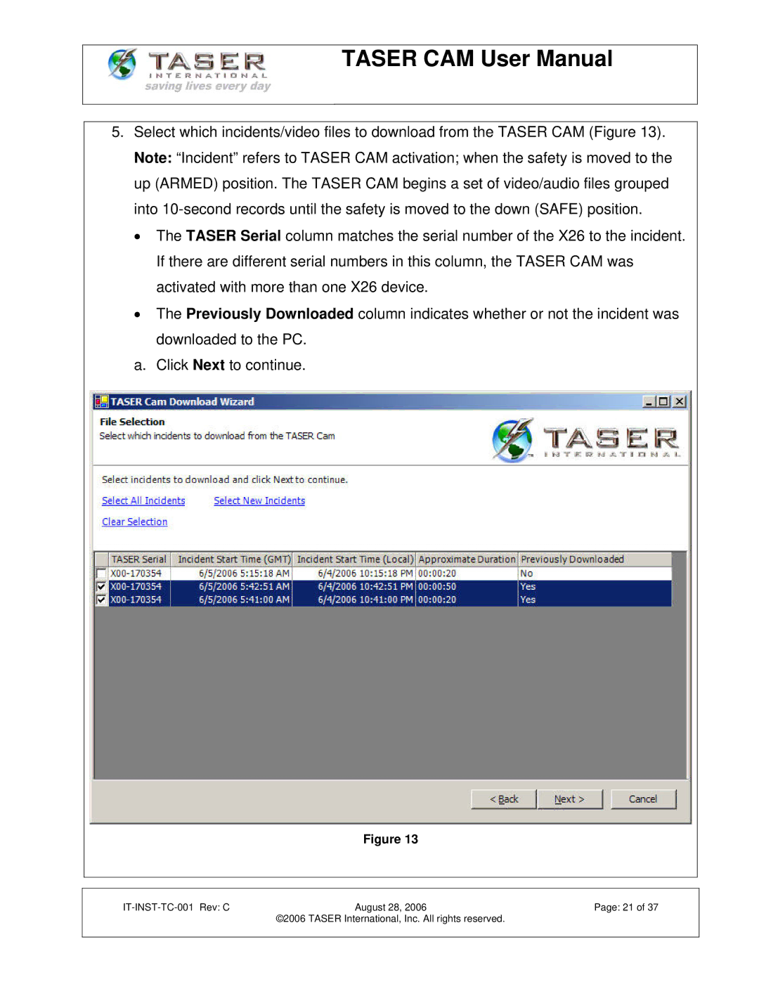 Taser manual IT-INST-TC-001 Rev C August 28 