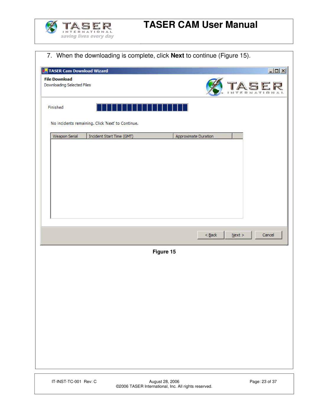 Taser manual IT-INST-TC-001 Rev C August 28 