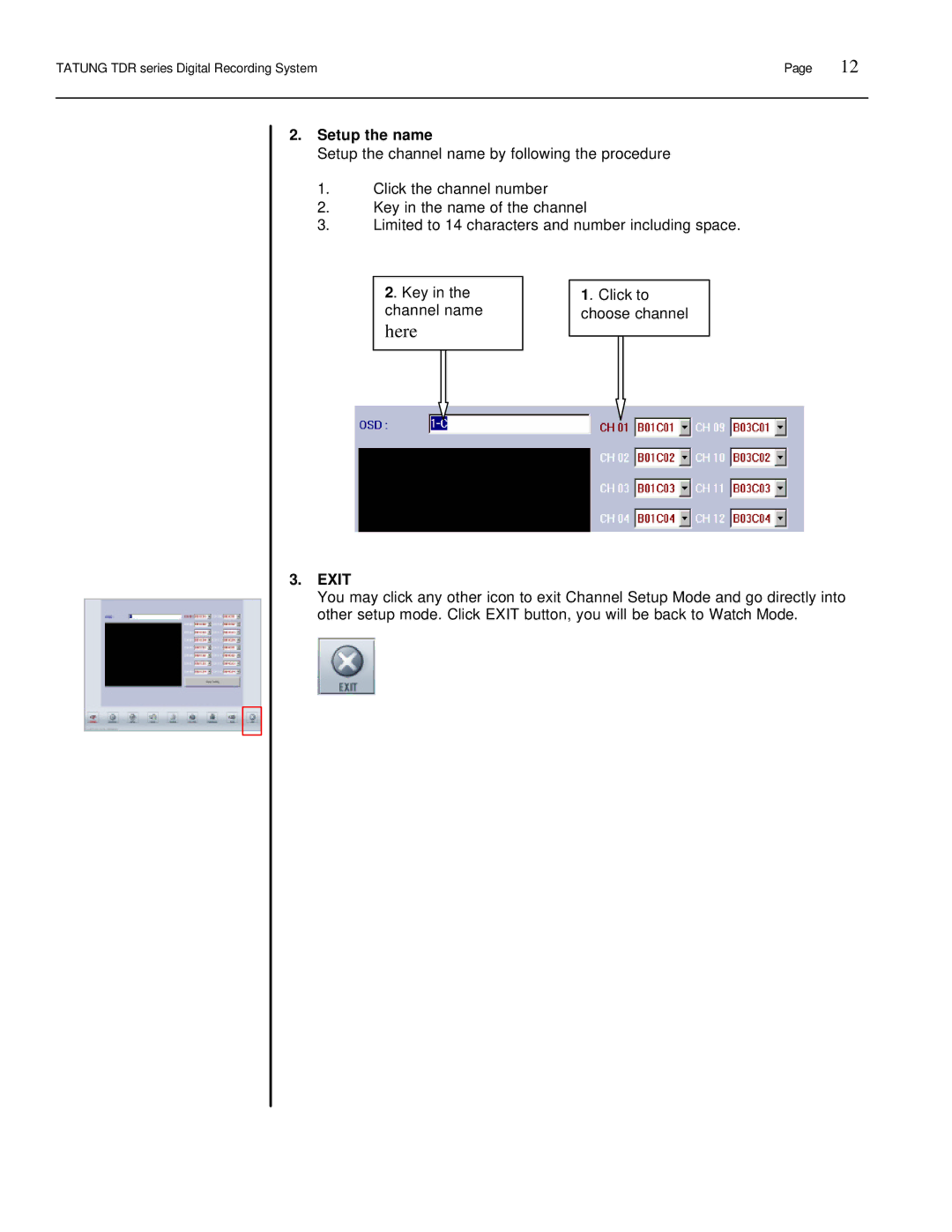 Tatung TDR-22XX operation manual Here, Setup the name 