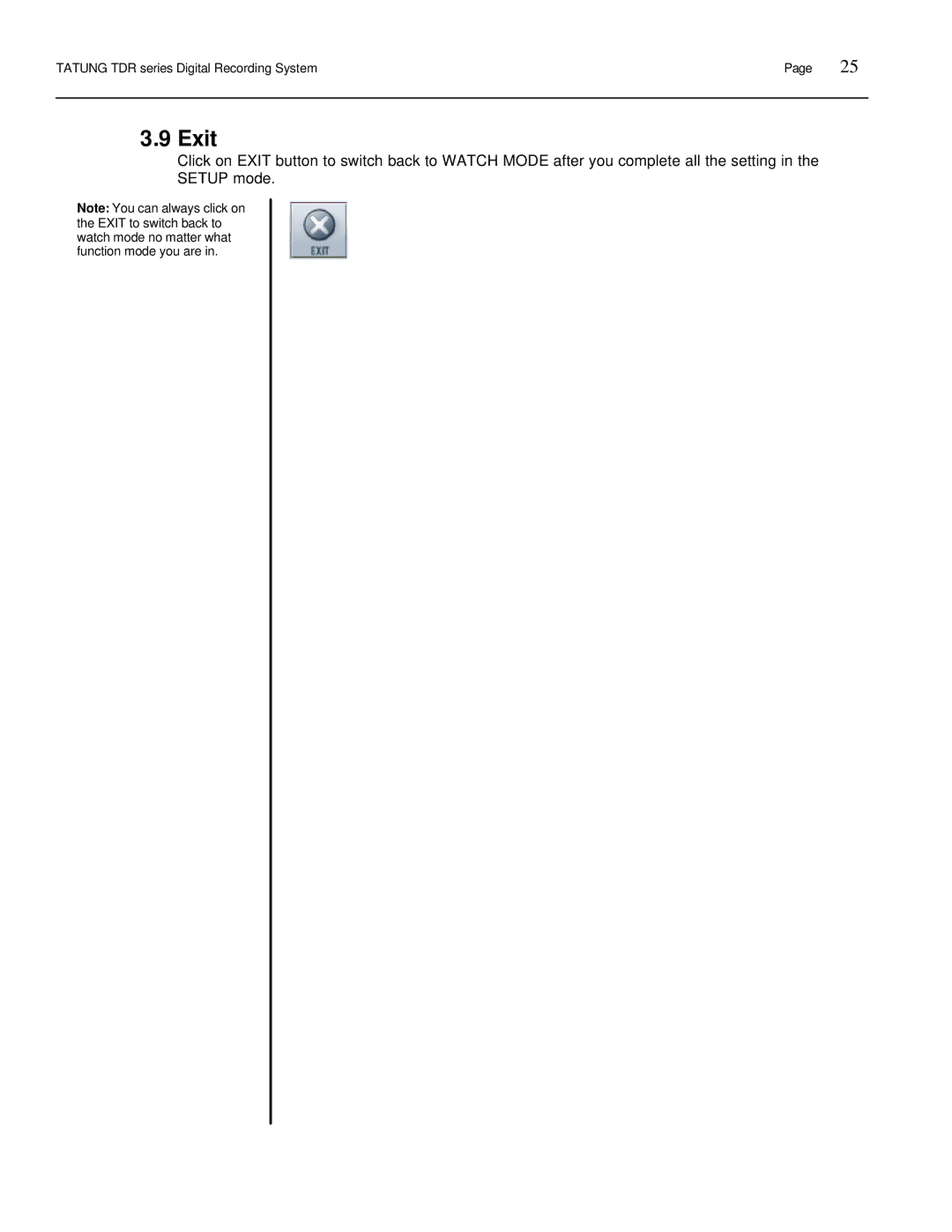 Tatung TDR-22XX operation manual Exit 