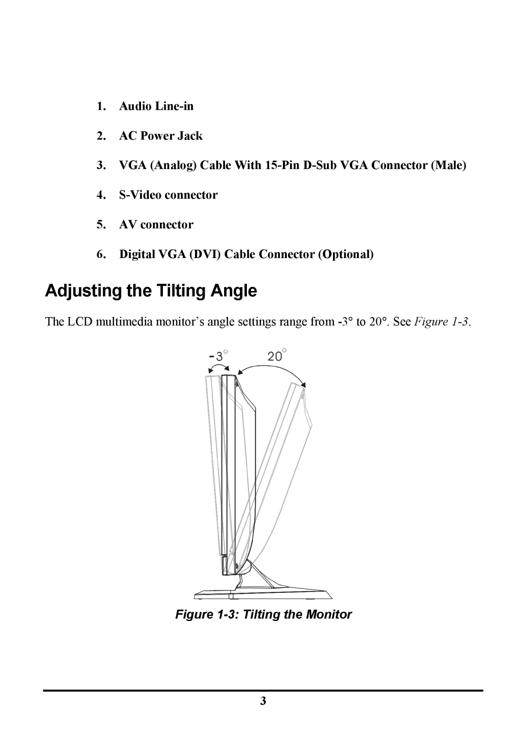 Tatung TLM1905, TLM-1705 manual Adjusting the Tilting Angle, Tilting the Monitor 