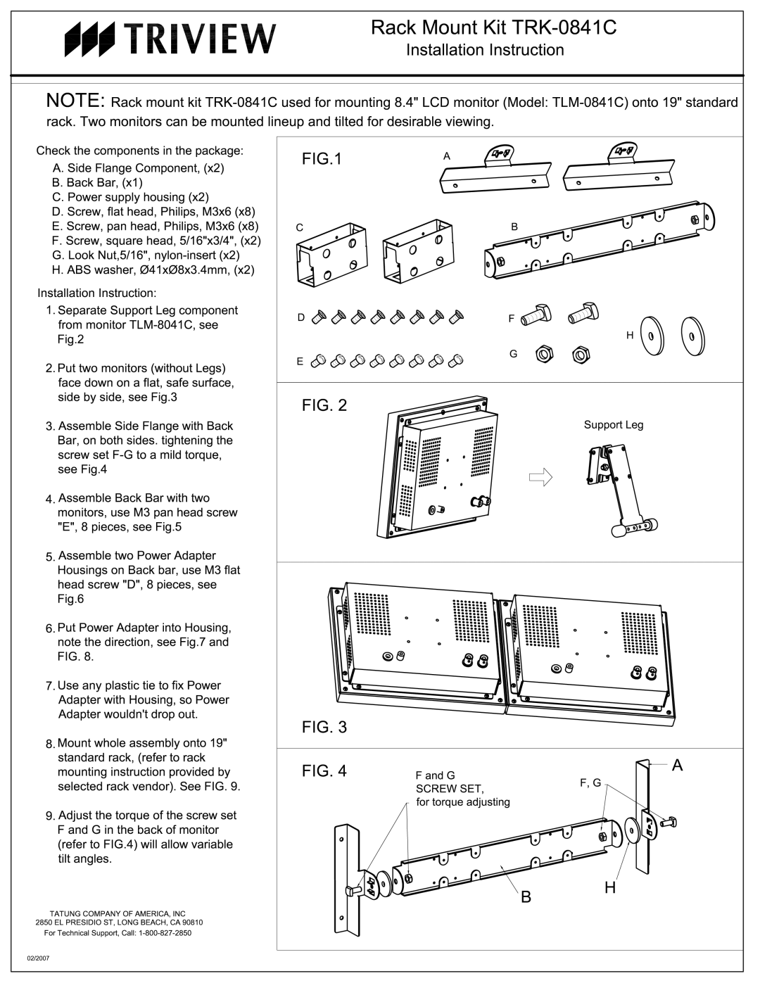 Tatung TRK-0841C manual 