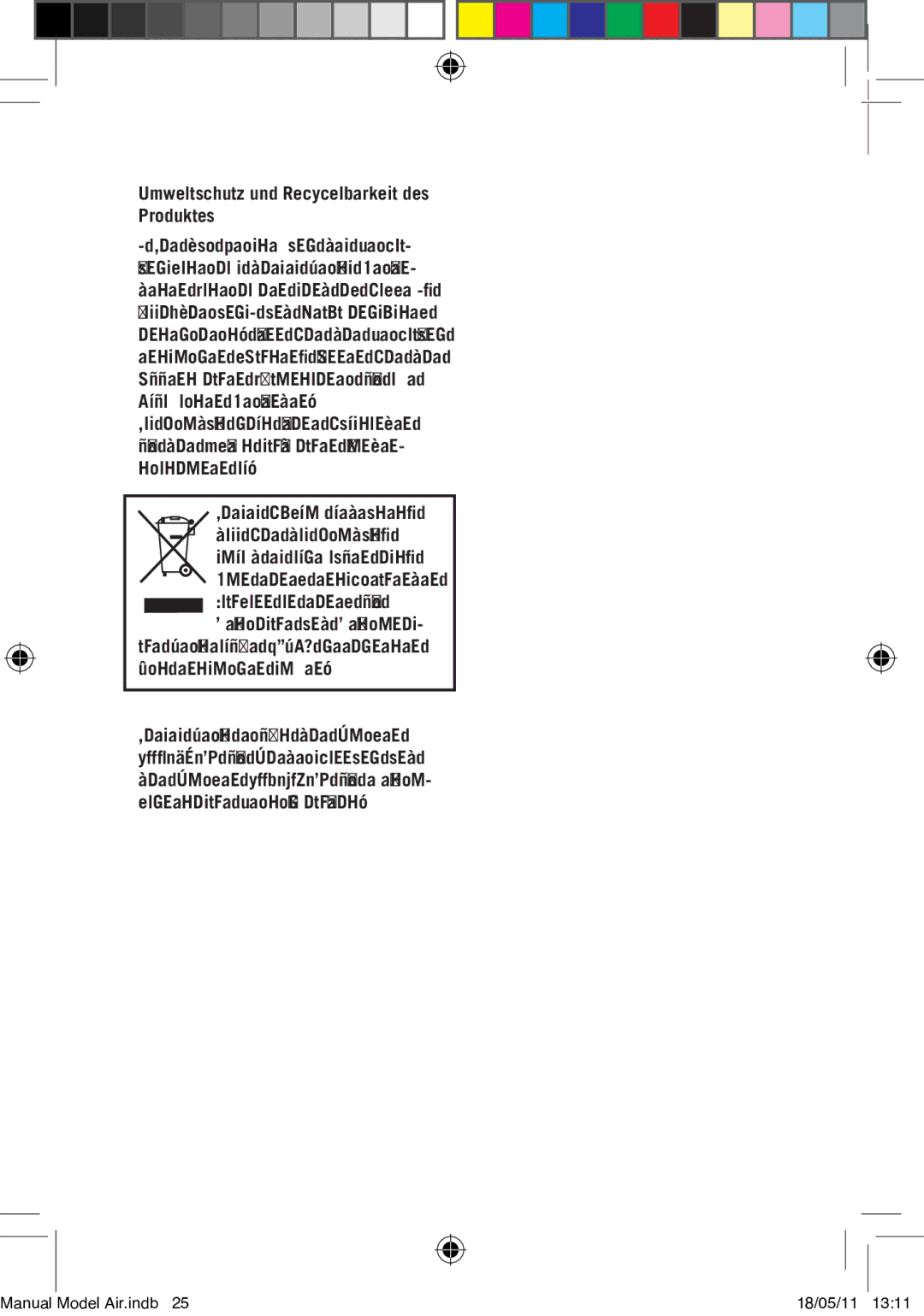 Taurus Group Air.indb manual Umweltschutz und Recycelbarkeit des Produktes 