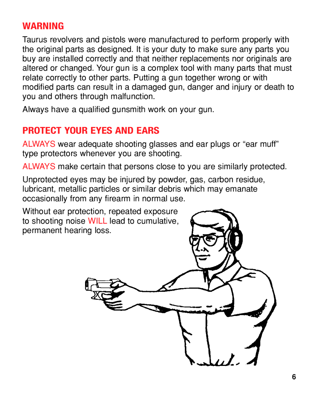 Taurus Group PT22/25 manual Protect Your Eyes and Ears 