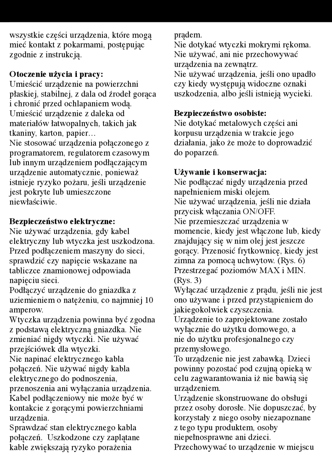 Taurus Group Star 3 manual Prądem, Bezpieczeństwo osobiste, Używanie i konserwacja 