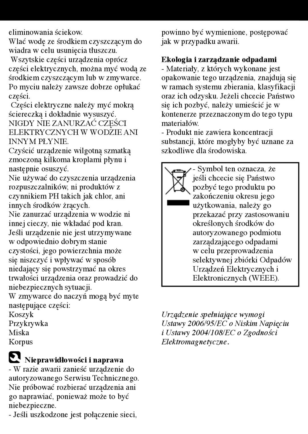Taurus Group Star 3 manual Nieprawidłowości i naprawa 