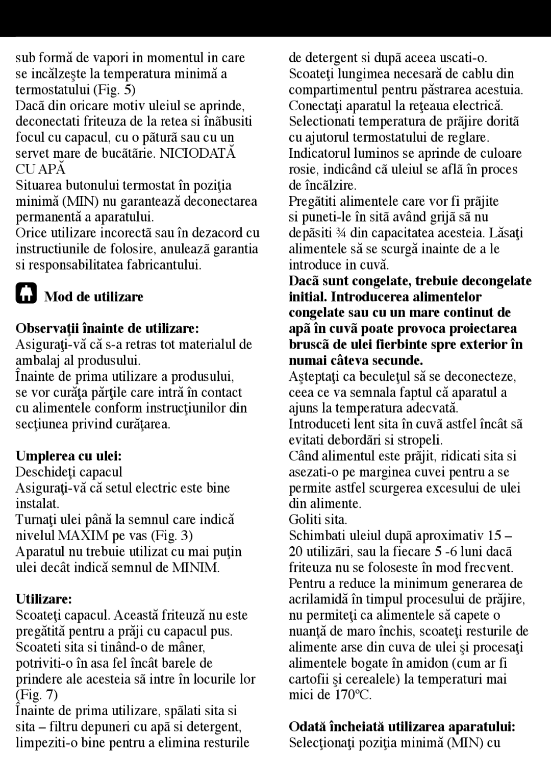 Taurus Group Star 3 manual Umplerea cu ulei, Utilizare 