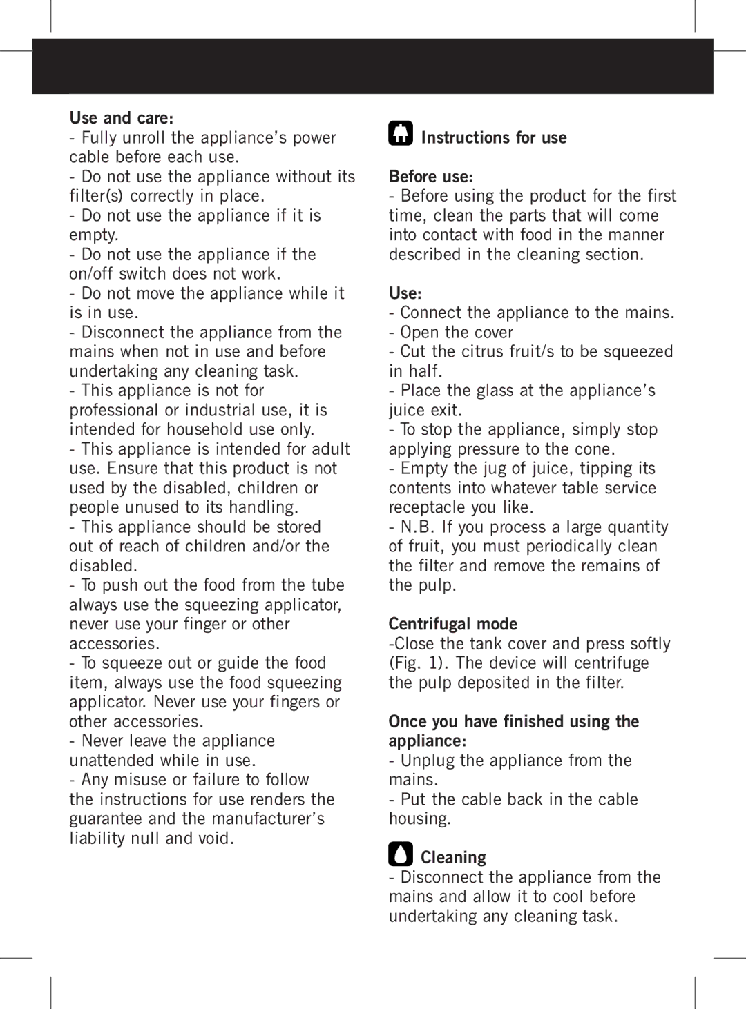 Taurus Group TCC3 manual Any misuse or failure to follow, Instructions for use Before use 