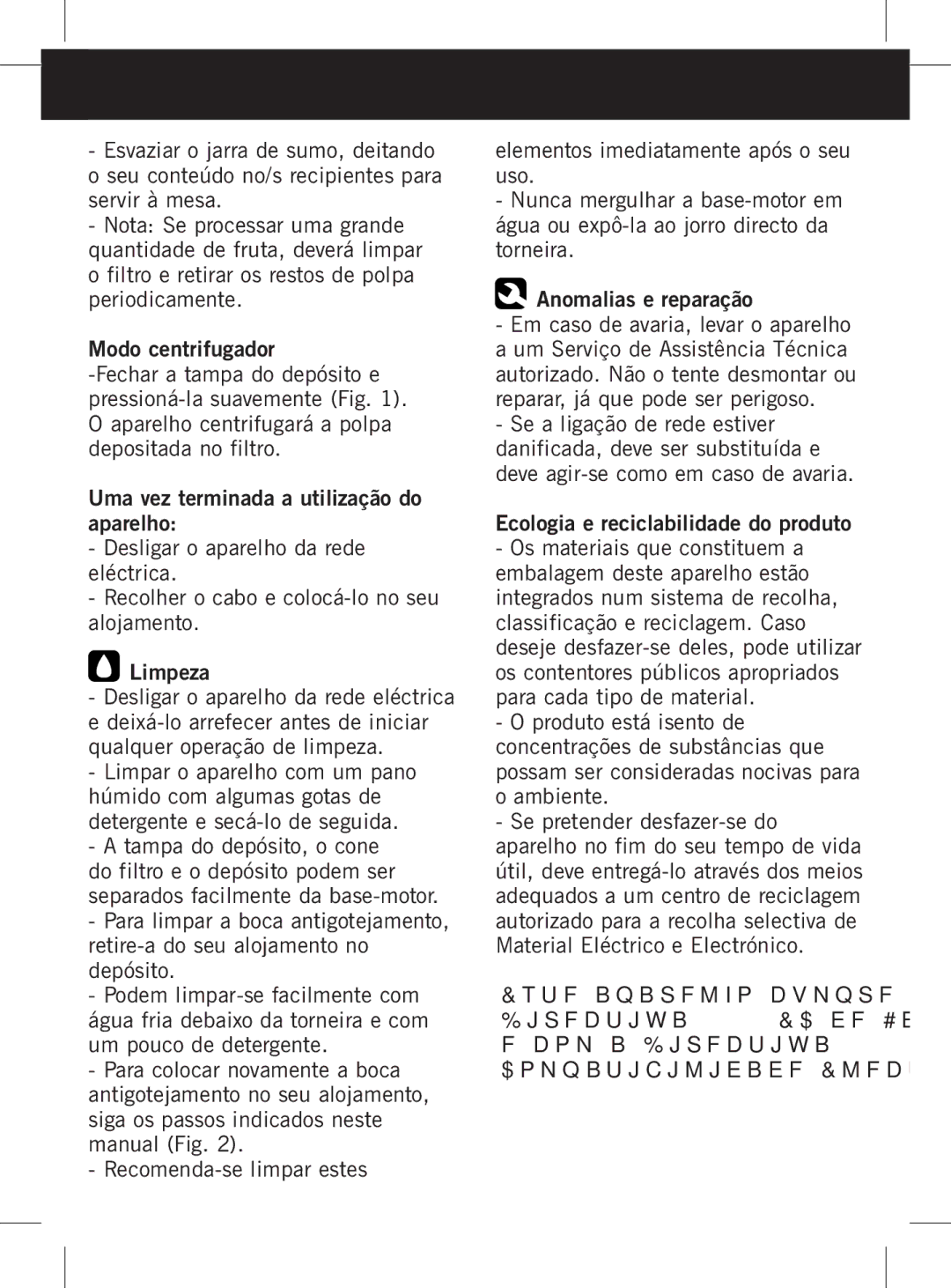 Taurus Group TCC3 manual Ecologia e reciclabilidade do produto 