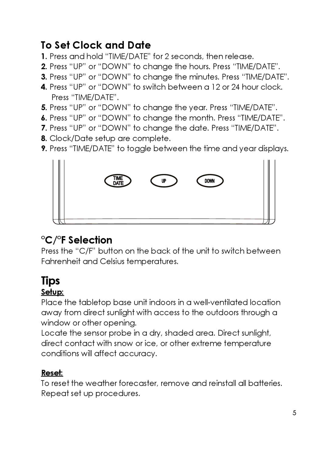 Taylor 1380 instruction manual To Set Clock and Date, Selection, Setup, Reset 